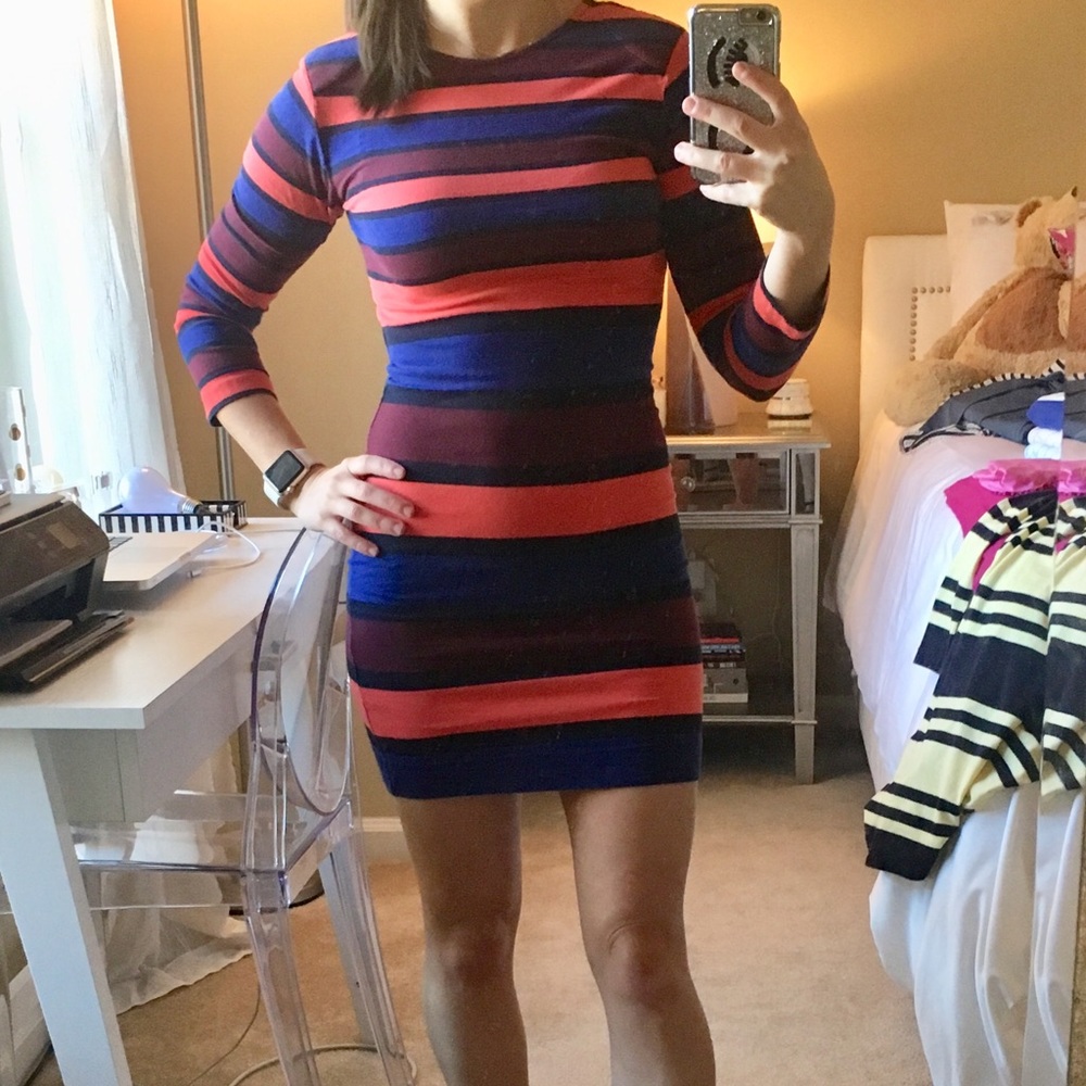 Striped French connection mini dress